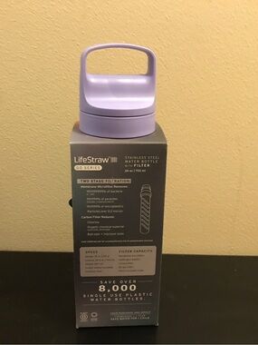 LifeStraw Go Series Stainless Steel Water Bottle - Lavender